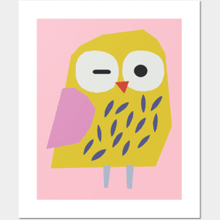 Cute Winking Owl Posters and Art